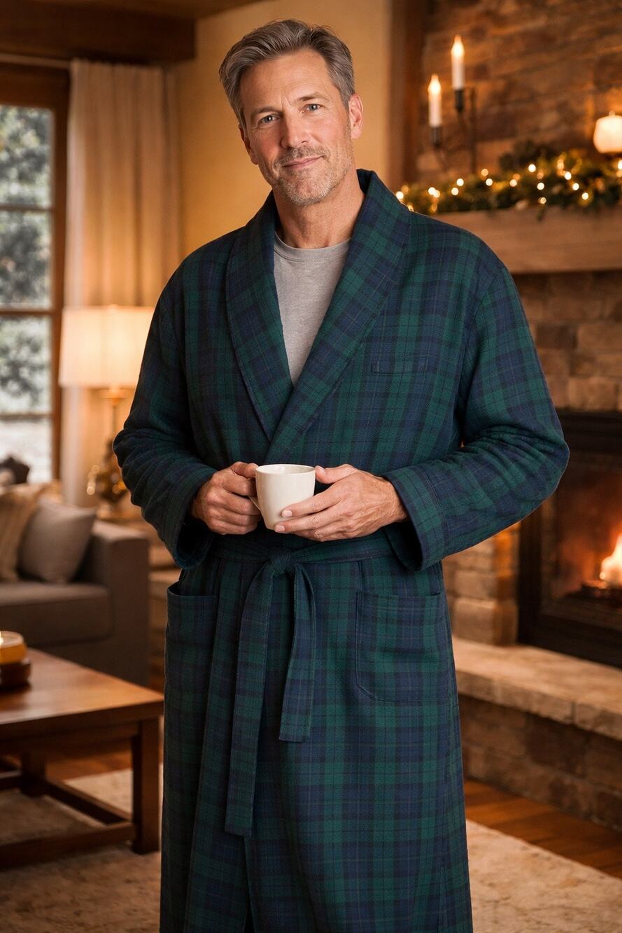 Vintage Pendleton Sir Pendleton Wool Robe Men’s Large Green Plaid Belted USA